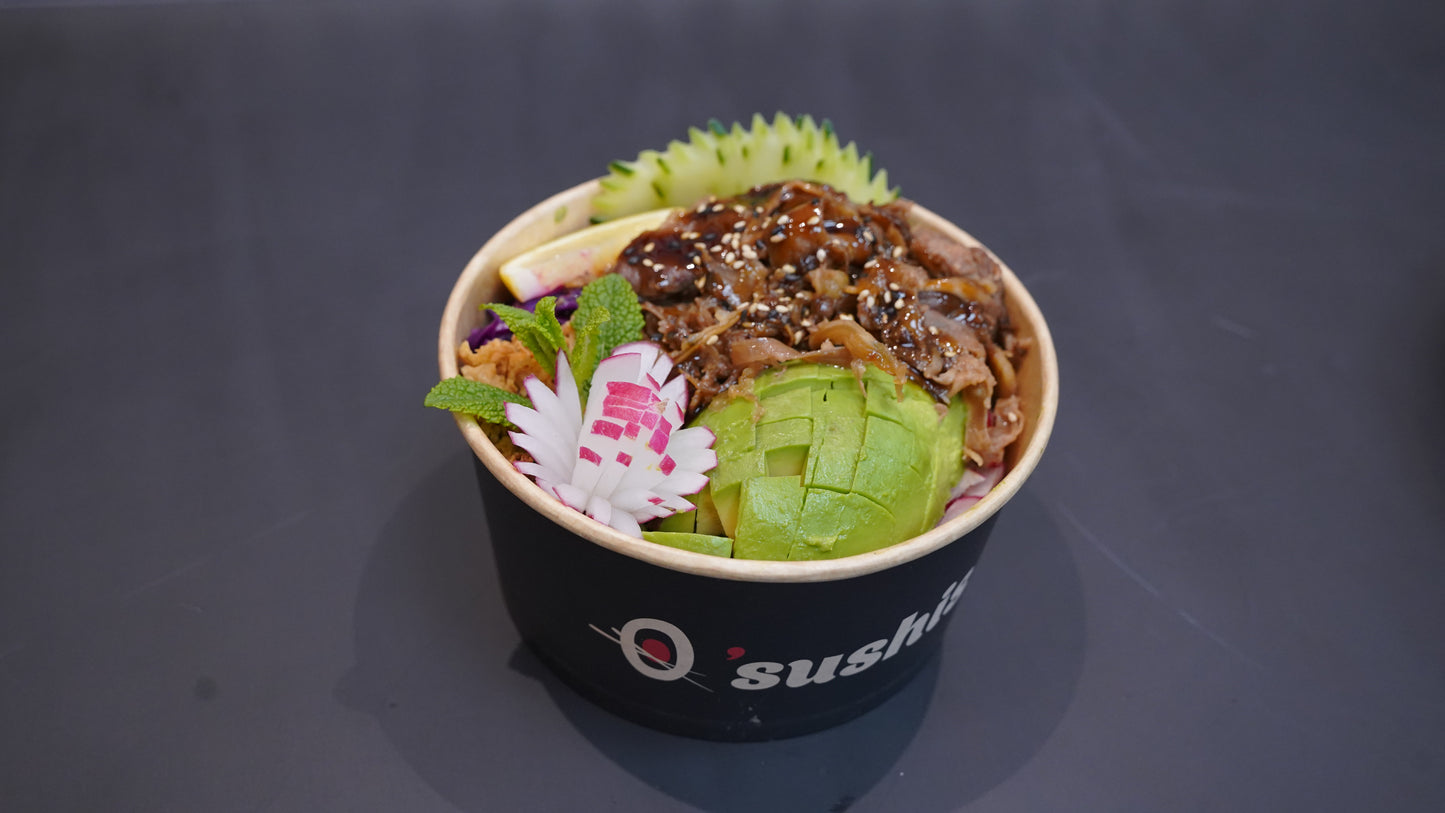 Poke bowl effiloché de bœuf